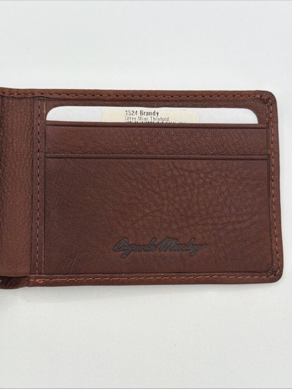 Osgoode Marley Ultra Mini Thinfold Leather Wallet - Brandy - Picture 7 of 10